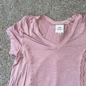 Knox Rose Woman's Peasant Style Short Sleeve Tunic Top - Size M